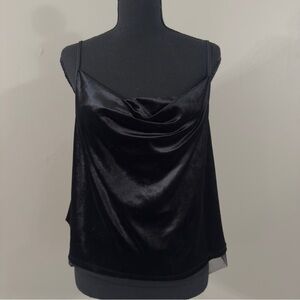 Elegant Black Velvet Women's Top